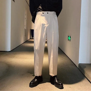 Aidase Hong Kong Style Summer Casual Pants Men Loose Straight Nine-point Pants Korean Style Casual Versatile Iron-free Suit aidase-shop